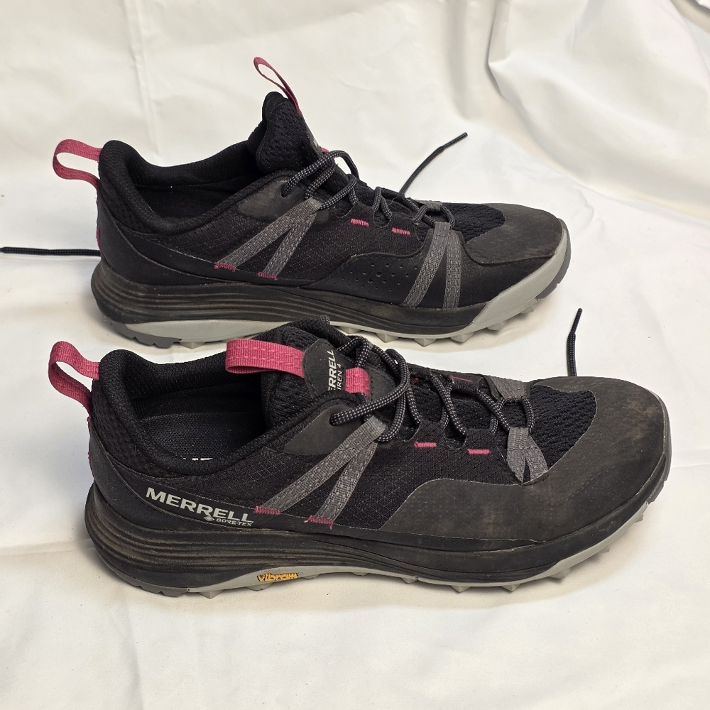 Merrell Siren 4 Gore-Tex Hiking Boot Women 8.5 Black/Pink/Grey Outdoor Camping